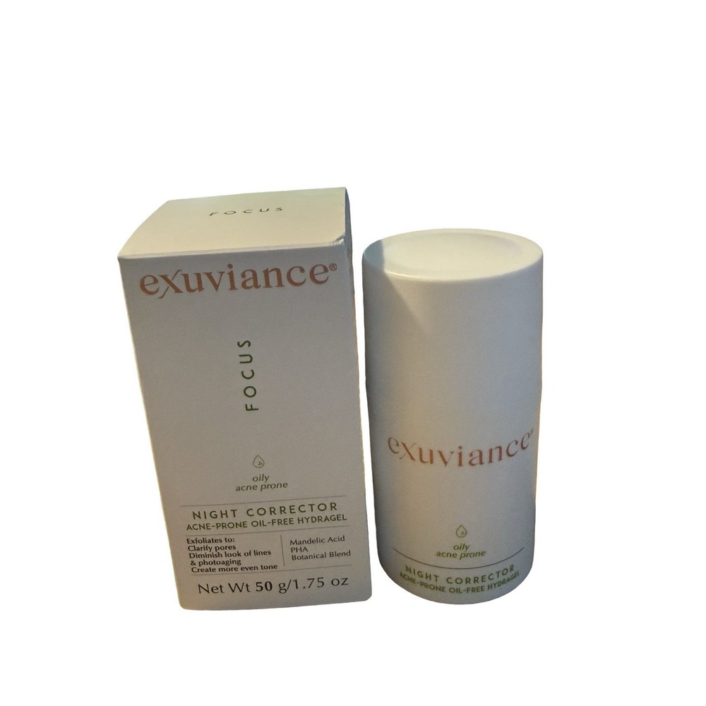 Exuviance Focus Night Corrector Acne Prone Oil Free Hydrogel 1.75 oz Full Sz New